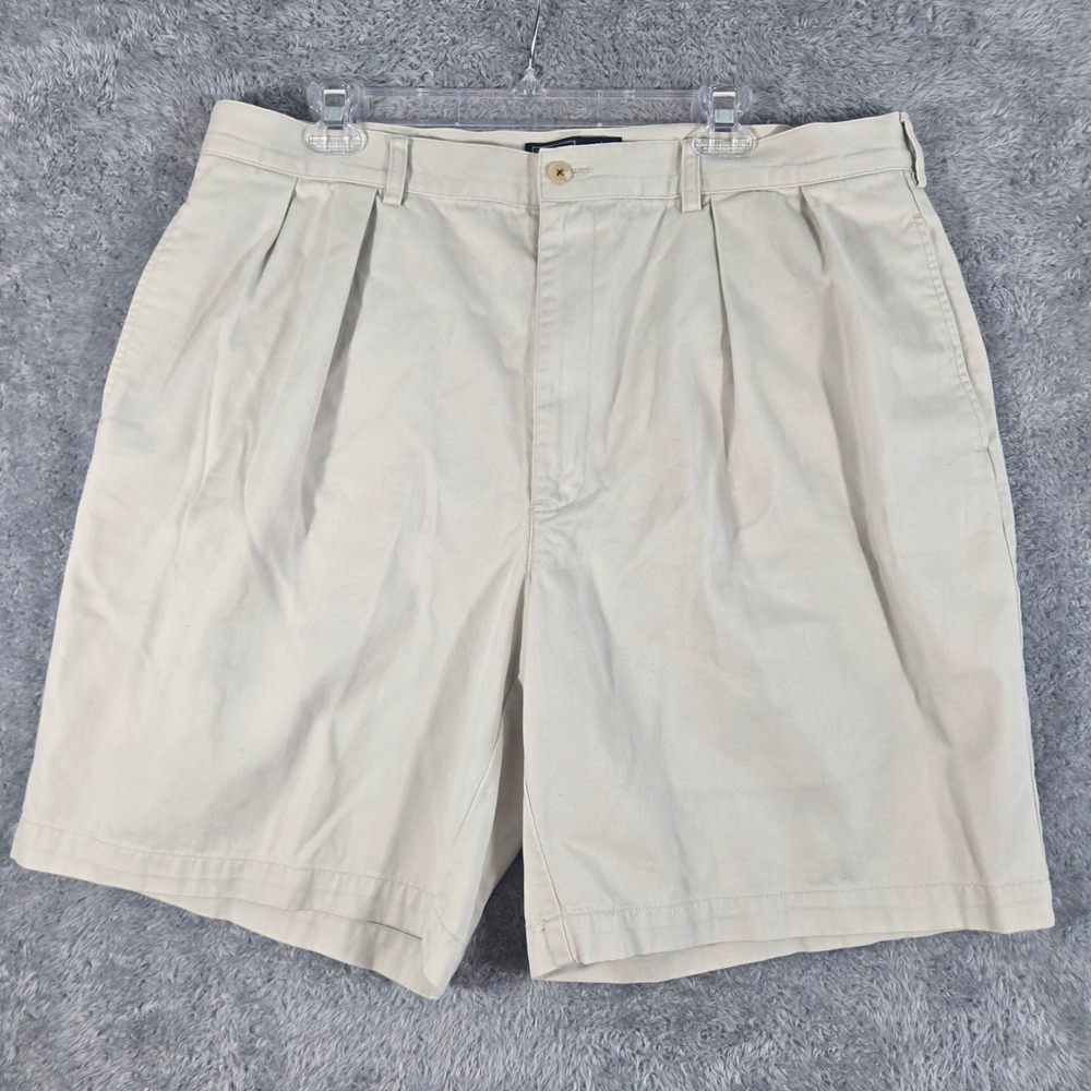 Polo Ralph Lauren Tyler Short Mens 40 Khaki Tan Pleated Chino Cotton Twill 8.5"